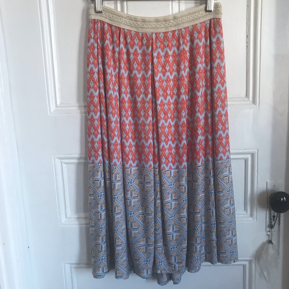 Geometic/tribal(ish) print flowy skirt